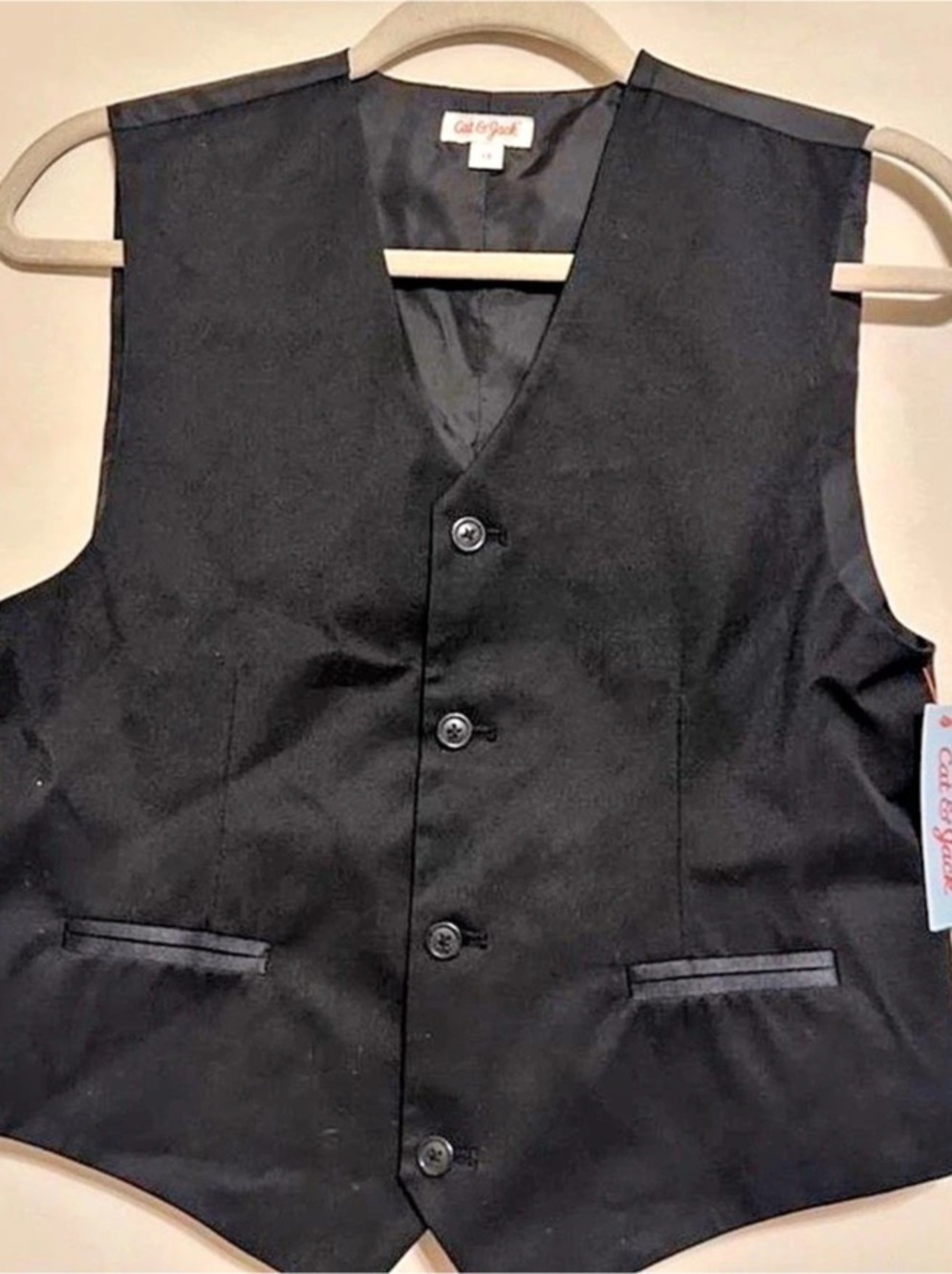 Cat & Jack Boys’ Black Vest NWT Size 14 NWT
